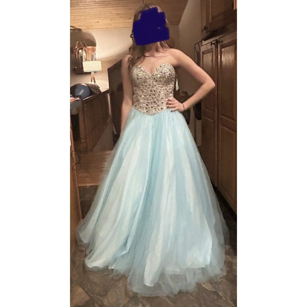 New Without Tag- Terani  Couture Tulle Jeweled Gown - Beads Sequins Dress Size 4